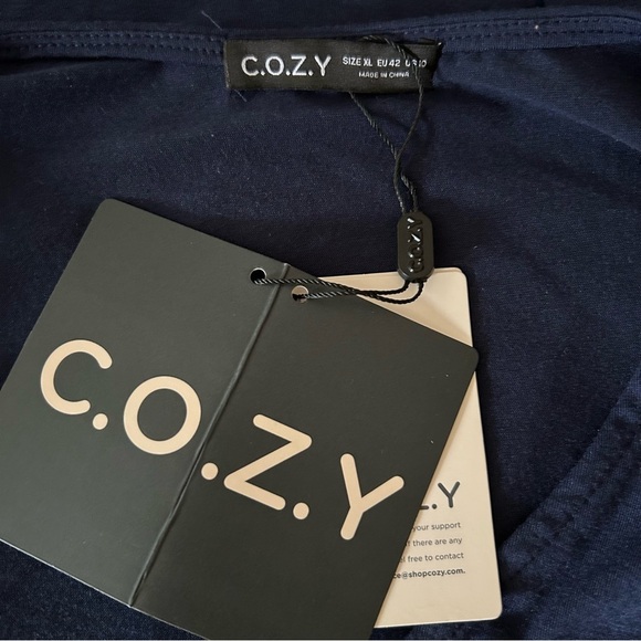 NWT COZY Graphic Print Tunic Dress in Indigo and White - Picture 10 of 12